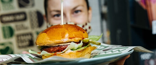 Girl with burger