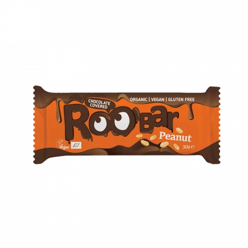 Био Фъстъчен бар, покрит с шоколад, 30g, Roobar 